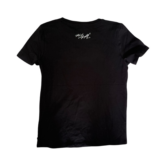 Karl Lagerfeld Paris Black Short Sleeve Choupette Cat Tee Shirt NWT Size M - Picture 2 of 5